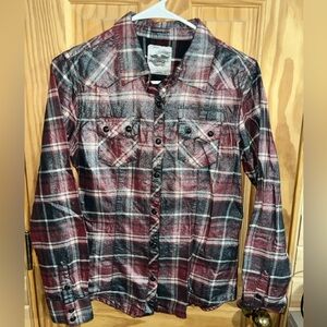 Harley-Davidson Red and Black Plaid Shirt